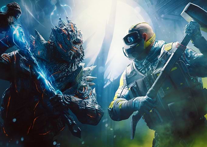 Monster versus Soldier Confrontation