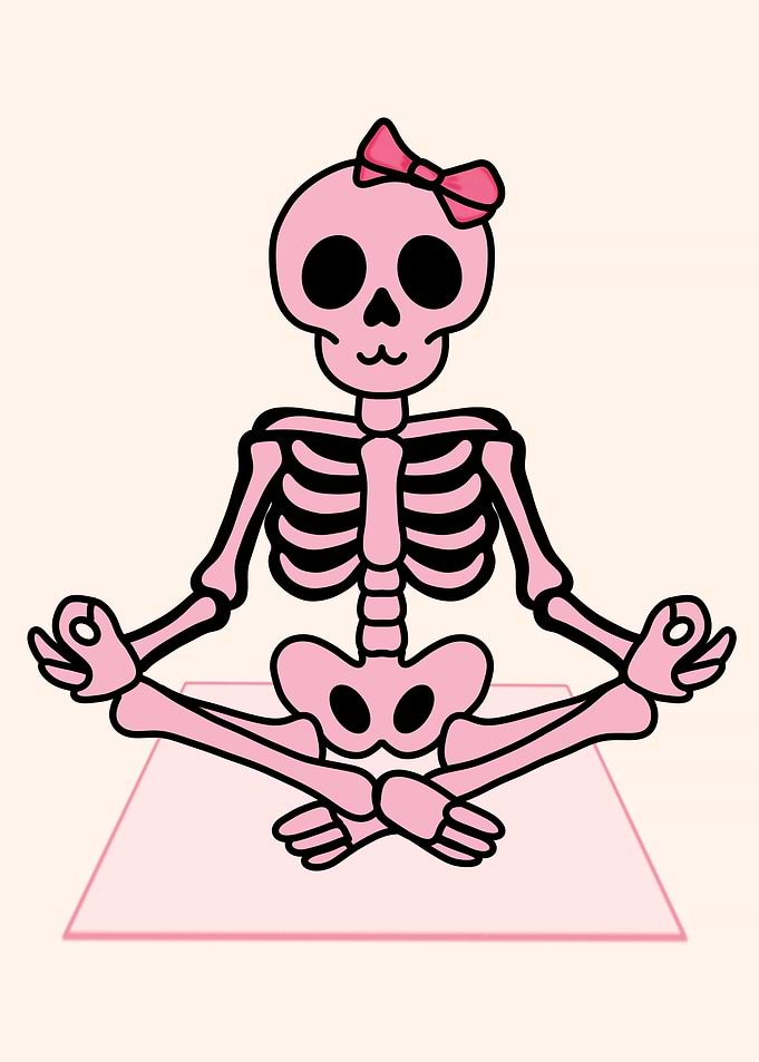 Pink Skeleton Yoga