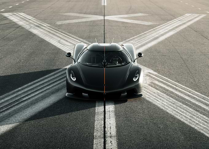 Black Koenigsegg Jesko Absolut on Runway