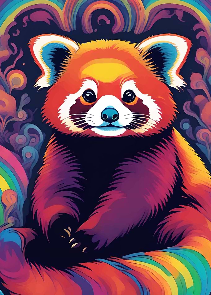 Colorful Red Panda