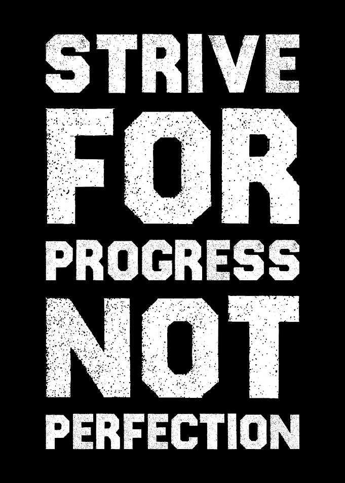Strive for Progress Not Perfection Growth Mindset Wall Art
