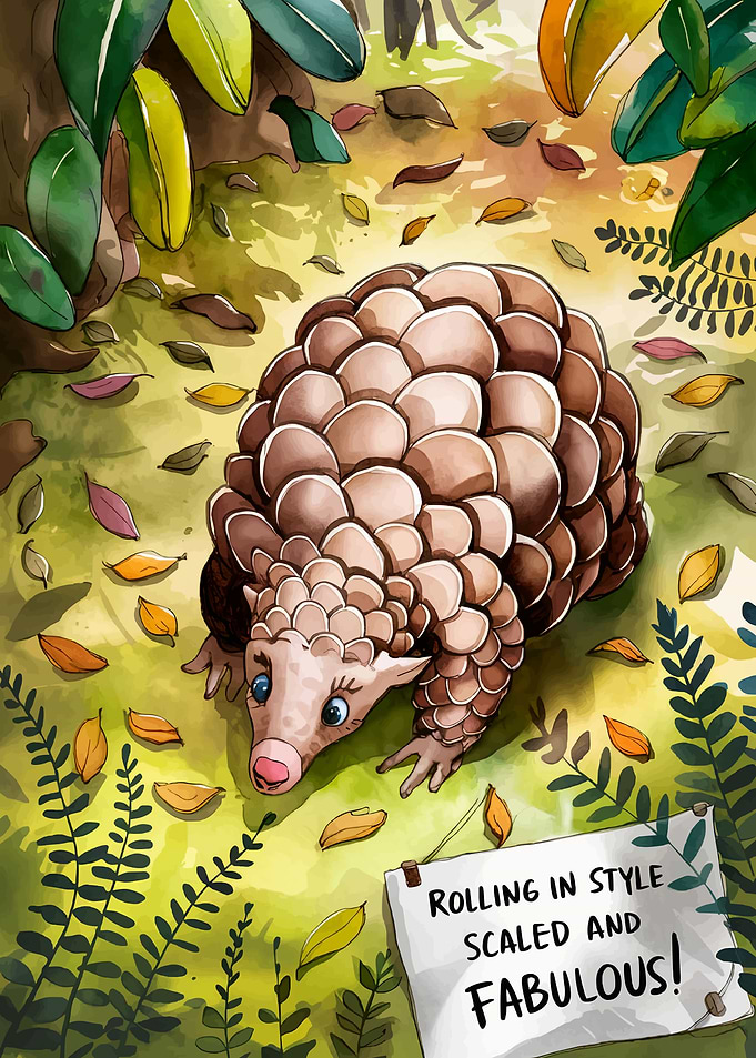 Cute Pangolin Illustration