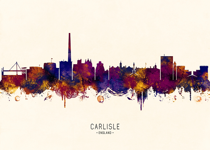 Carlisle England Watercolor Skyline
