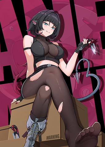 Girl with Dagger and Devil Tail