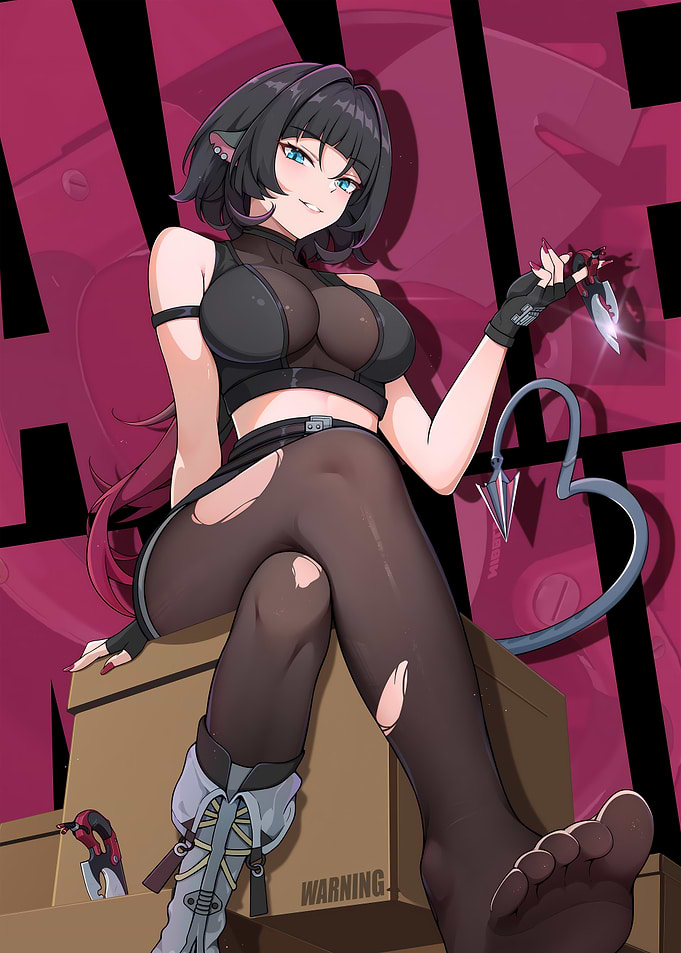 Girl with Dagger and Devil Tail
