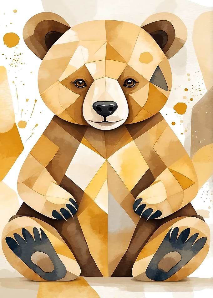 Geometric Bear Illustration