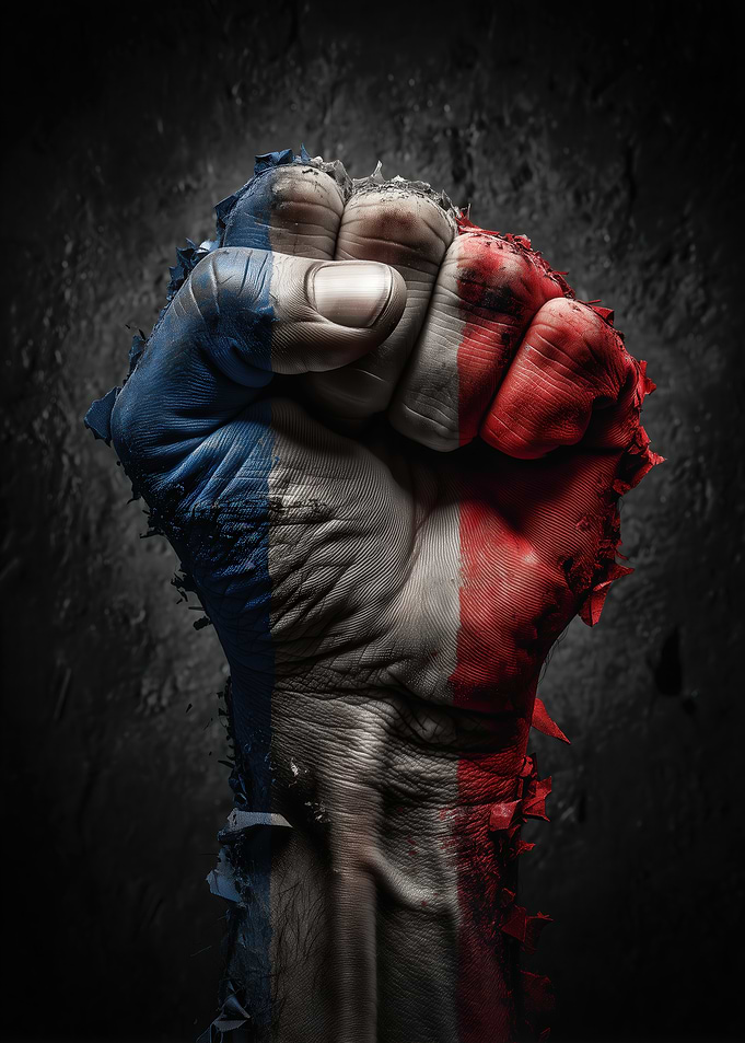 French Flag Fist of Resistance