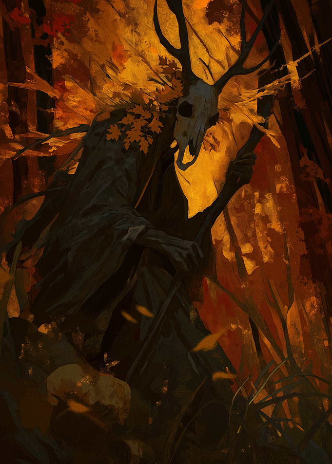 Forest Spirit with Skull Mask
