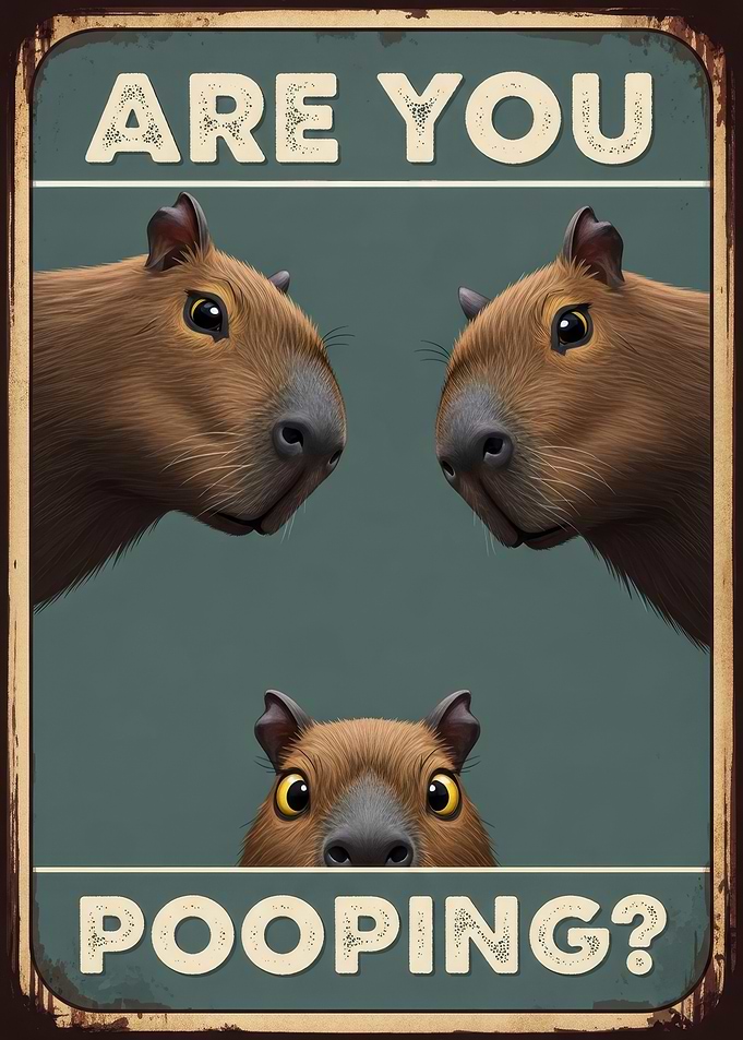 Are You Pooping? Capybara Sign