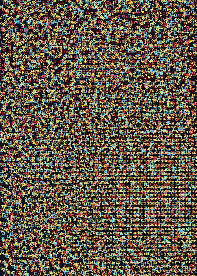 Abstract Squares on Black Background