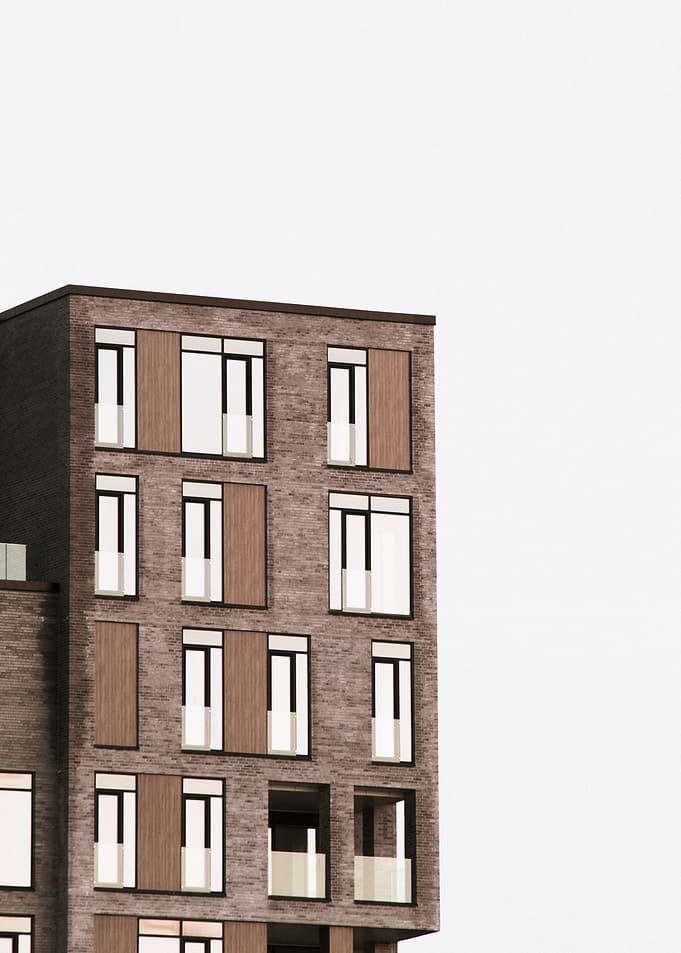 Modern Brick Building Facade