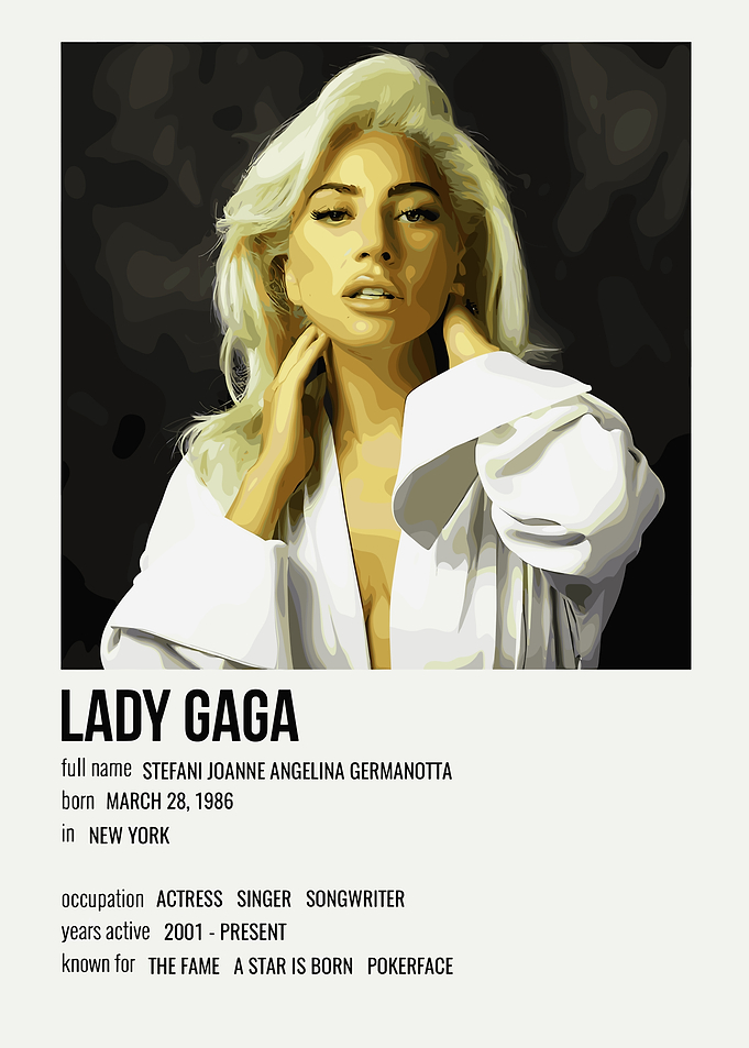 Lady Gaga Minimalist Portrait Poster