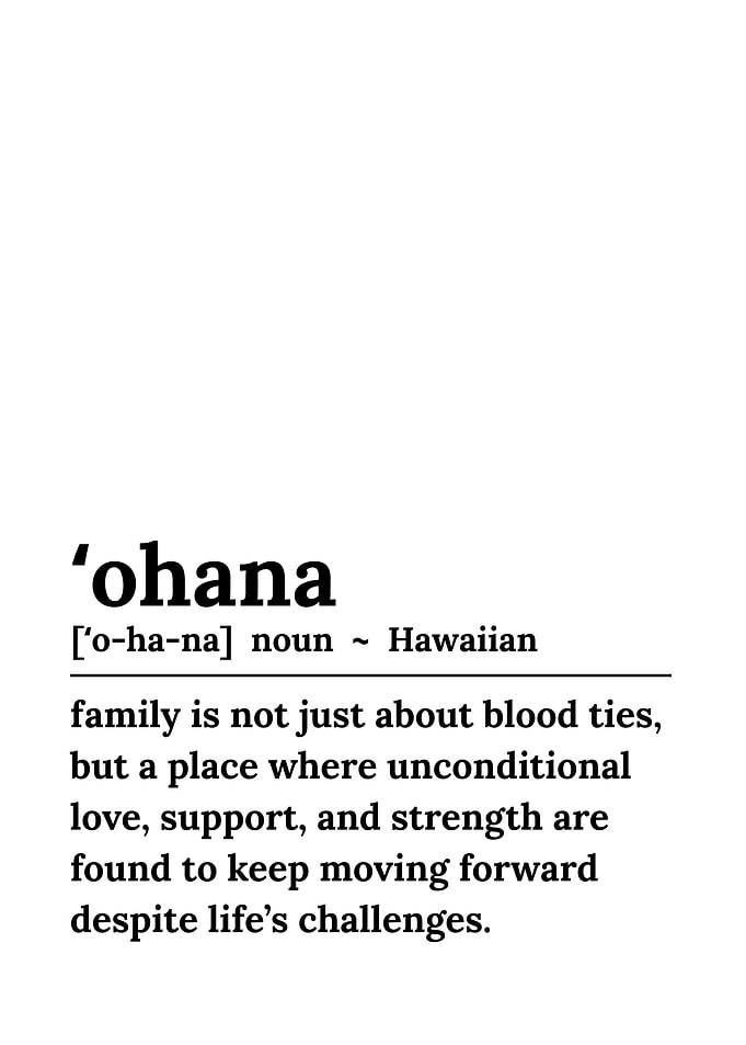 Ohana Definition Typography Art Print