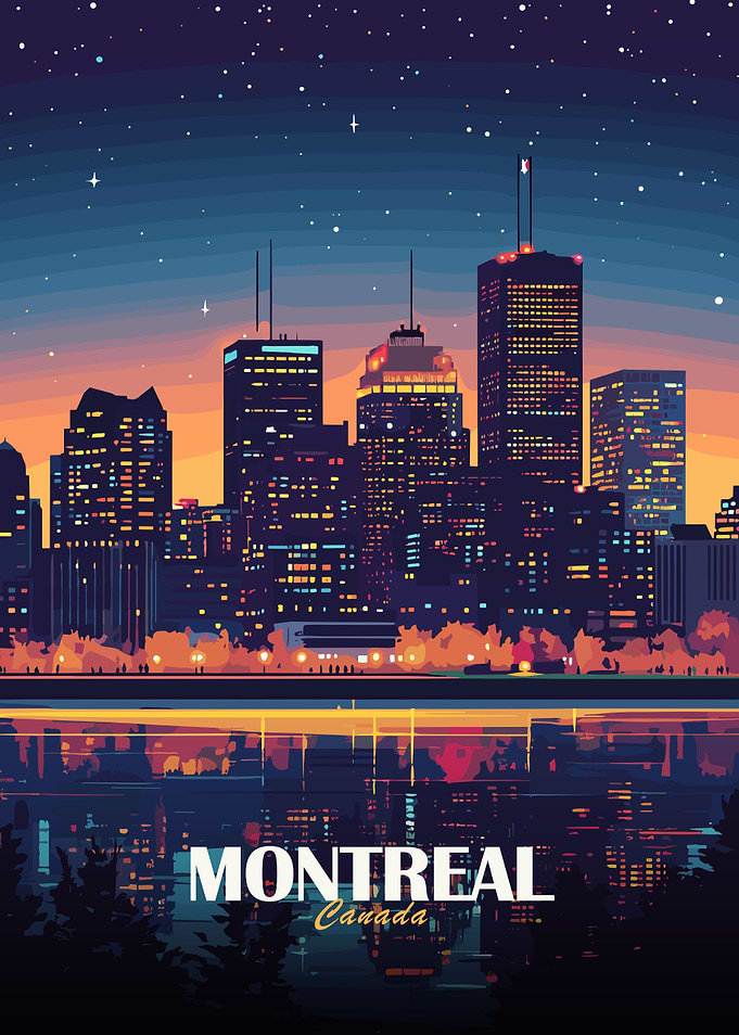 Montreal Canada Skyline at Night