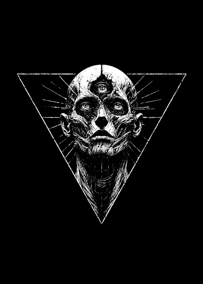 Three-Eyed Figure in Triangle