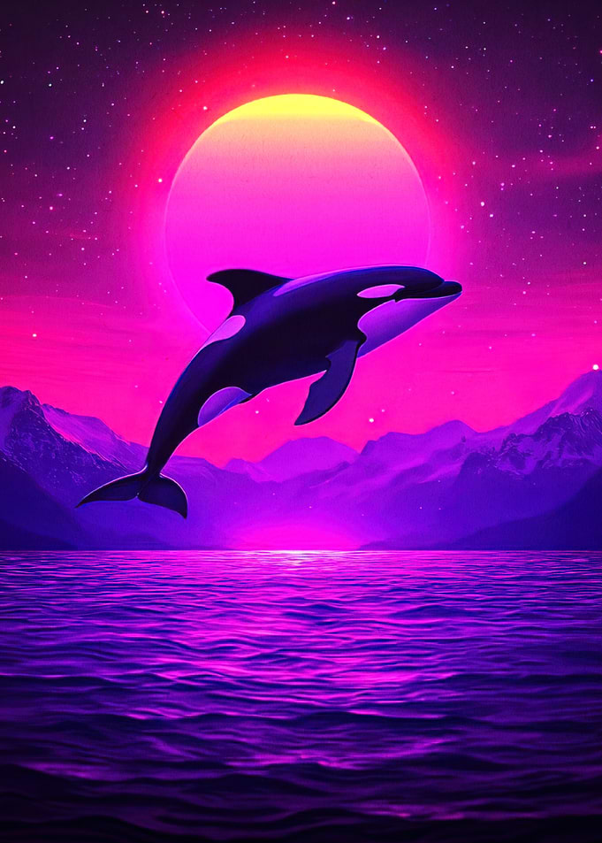 Synthwave Orca Animal