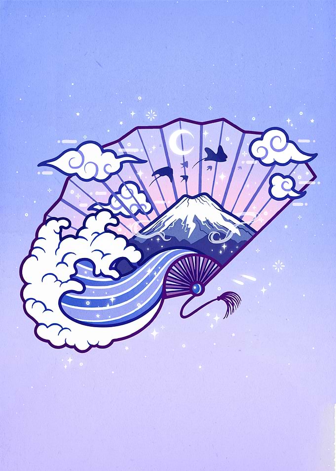 Mount Fuji Fan Japanese