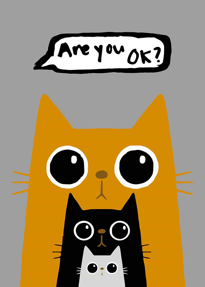 Are you OK? Cats Illustration