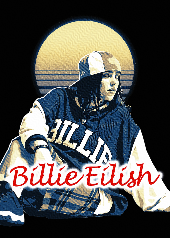 Billie Eilish Retro Portrait