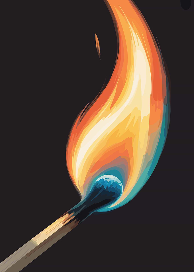 Burning Matchstick Illustration