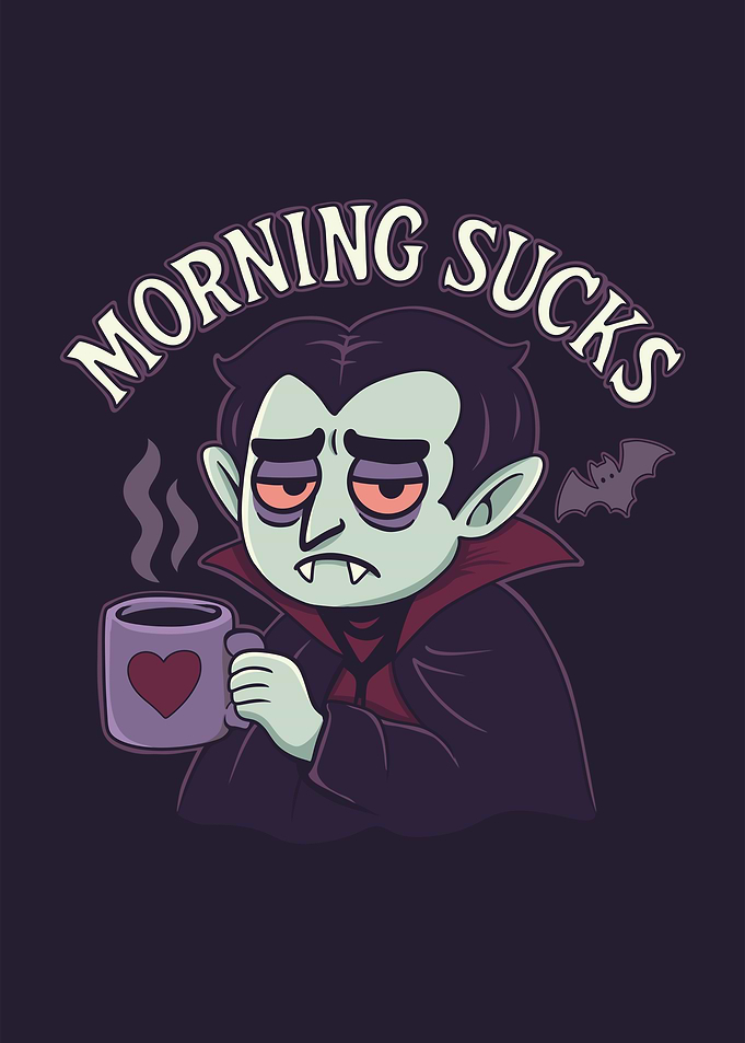 Grumpy Vampire Morning Coffee