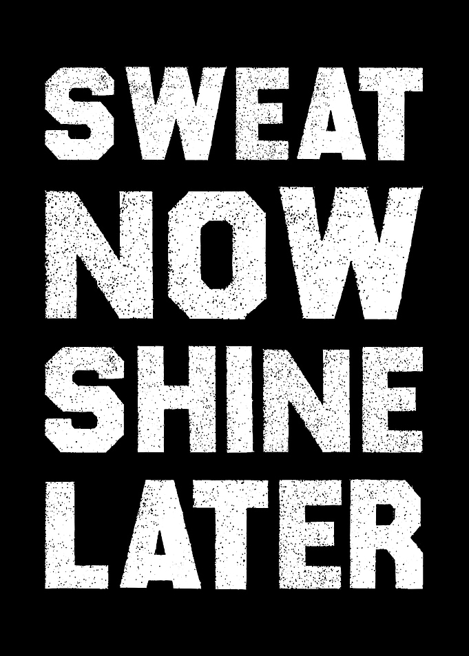 Sweat Now Shine Later Gym, Hustle & Motivation Wall Art