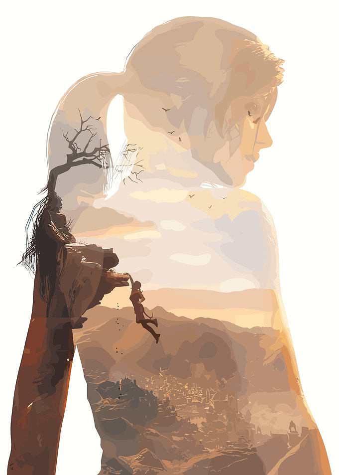 Double Exposure Adventure Illustration