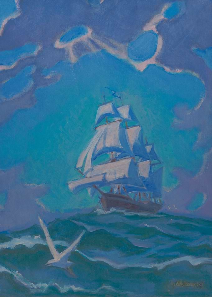 Sailing Ship on the Ocean Painting