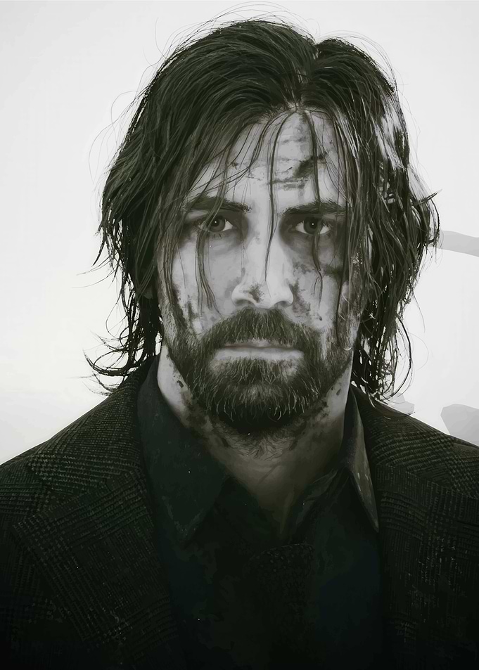 Gritty Portrait of a Bearded Man