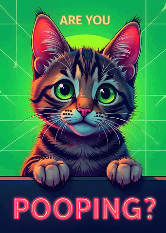 Are You Pooping? Cat Art