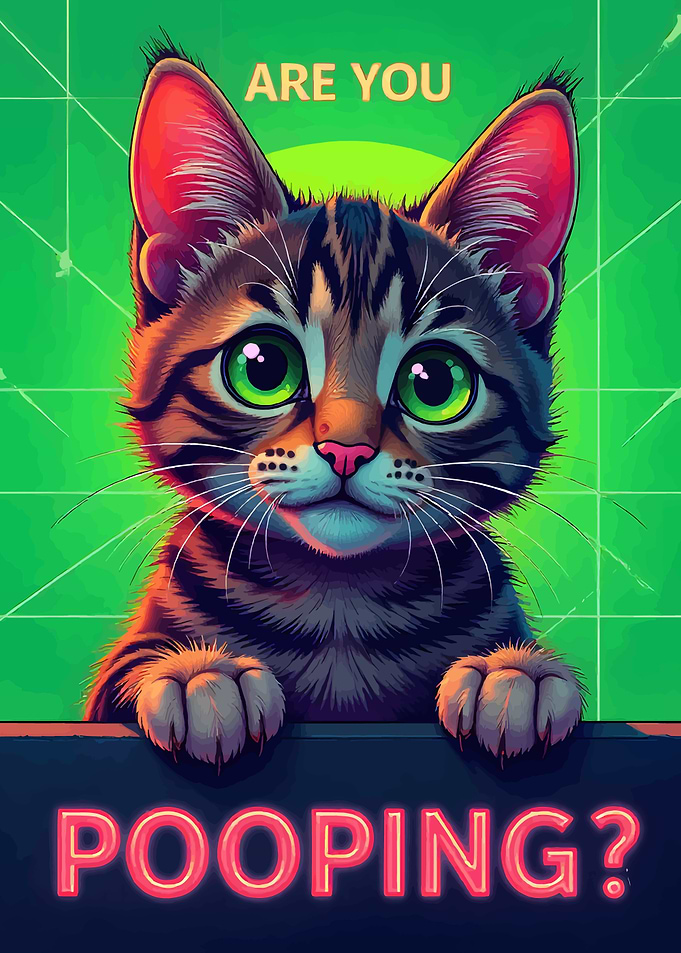 Are You Pooping? Cat Art