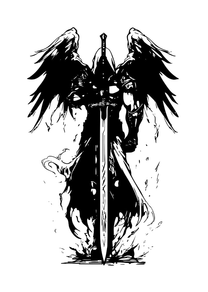 Winged Warrior with Sword