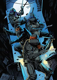TMNT: Comic Night Alley Scene