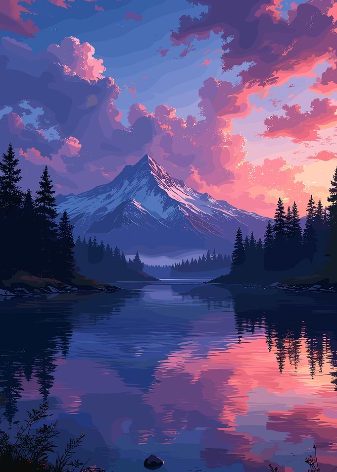 Mountain Lake Sunset