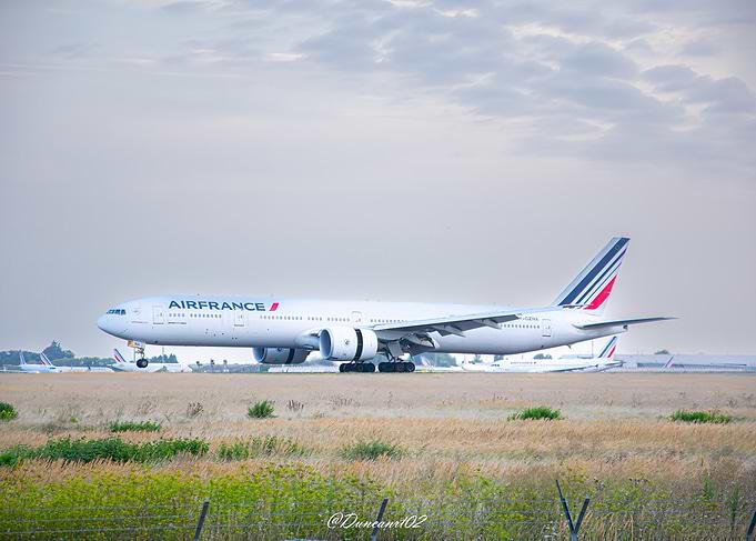 BOEING 777 Air France airplane on the runway