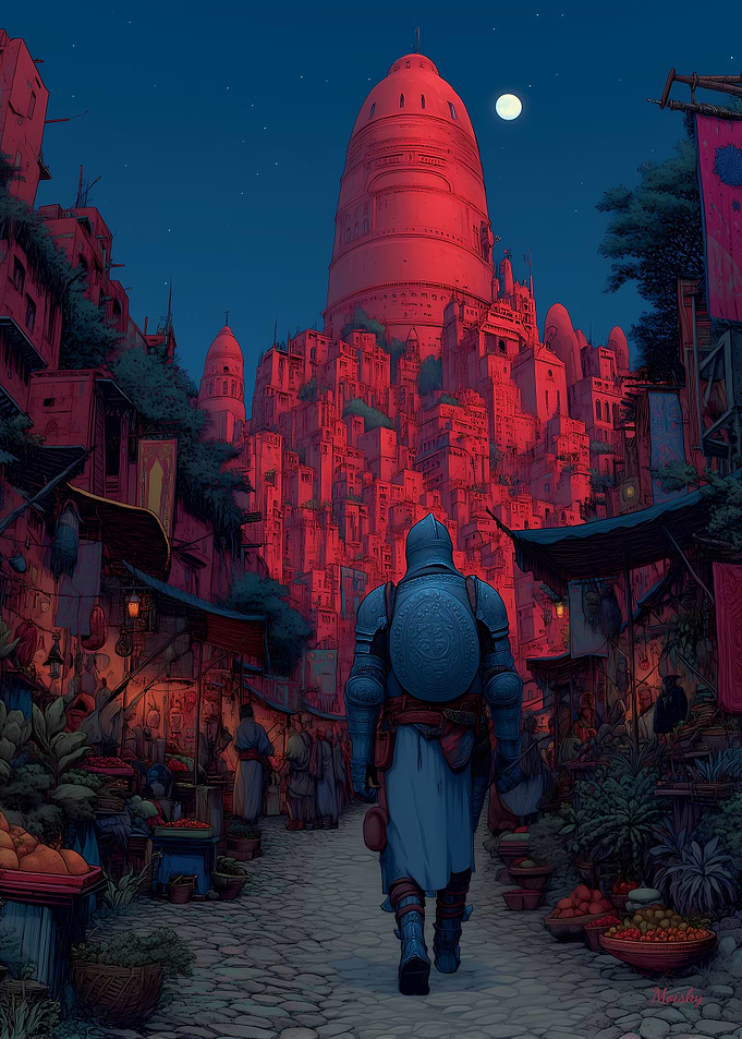 Moonlit Ascent – Neon Frontiers