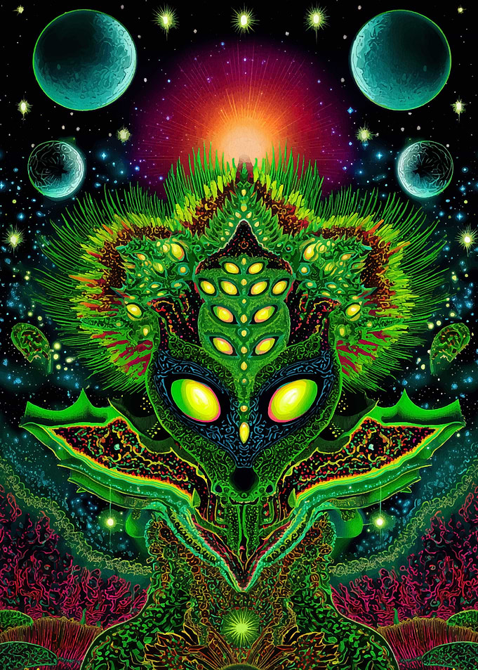 Psychedelic Alien in Space