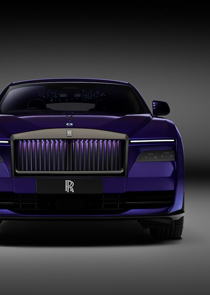 Purple Rolls Royce Front View