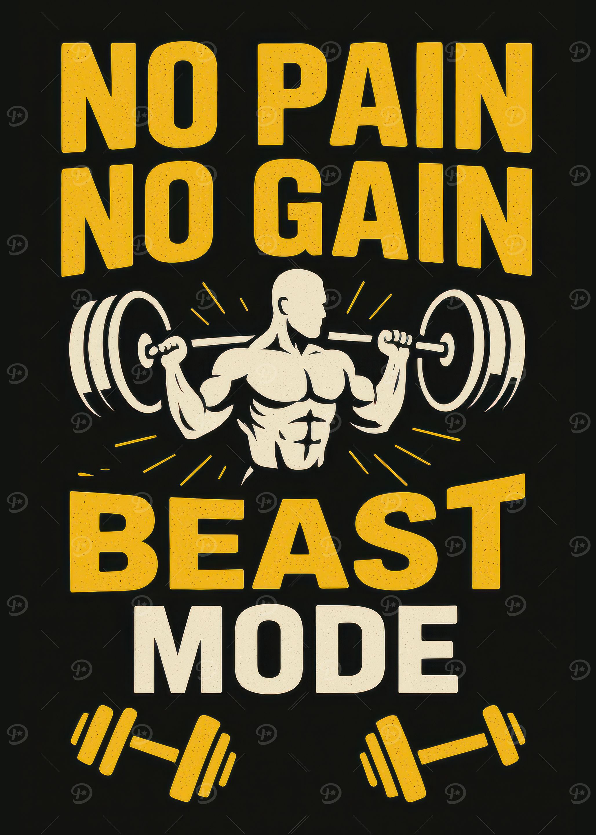No Pain No Gain Beast Mode, Gym Poster