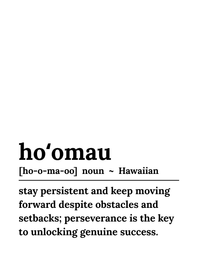 Ho'omau Hawaiian Word Definition Art