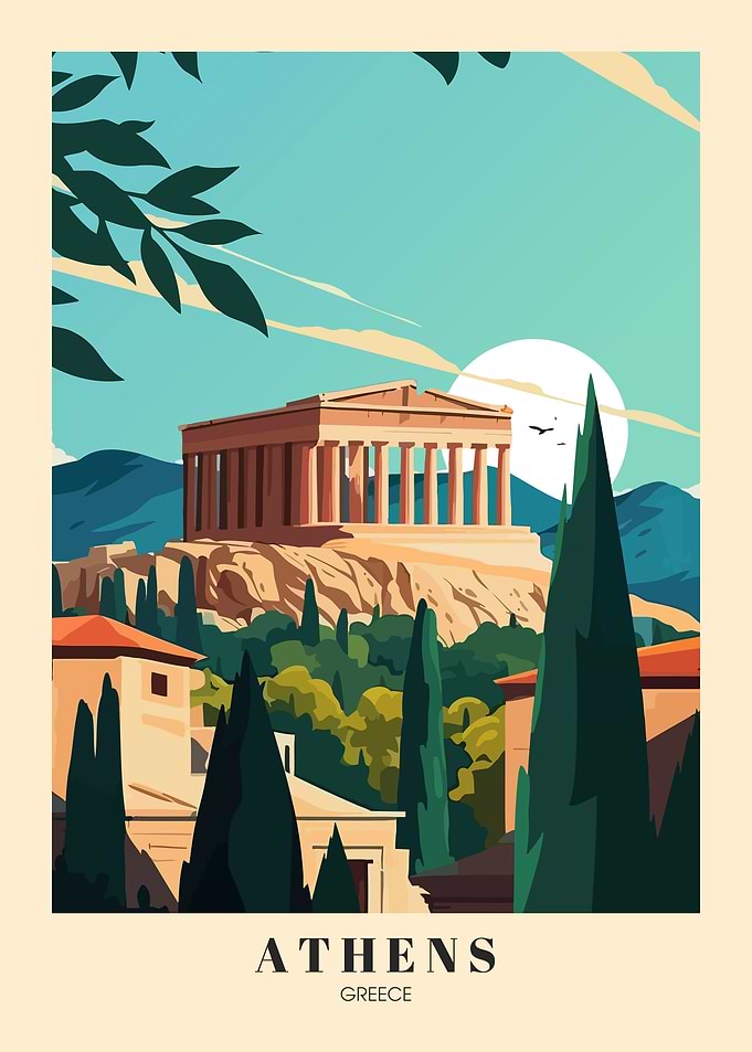 Athens Greece Travel Poster