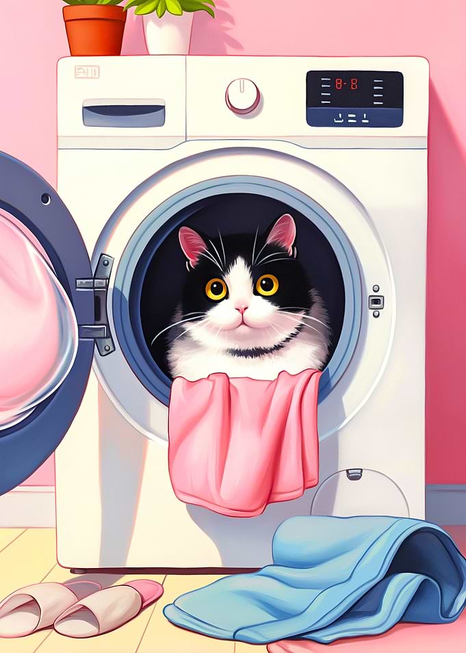 Cat in Washing Machine