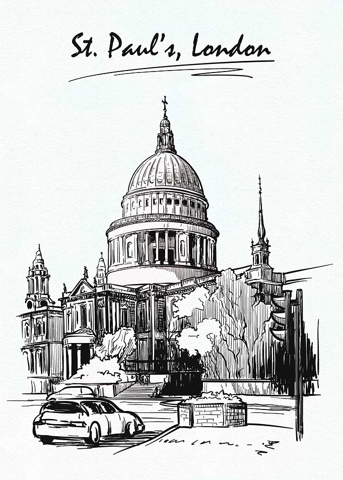 St. Paul's Cathedral, London Sketch