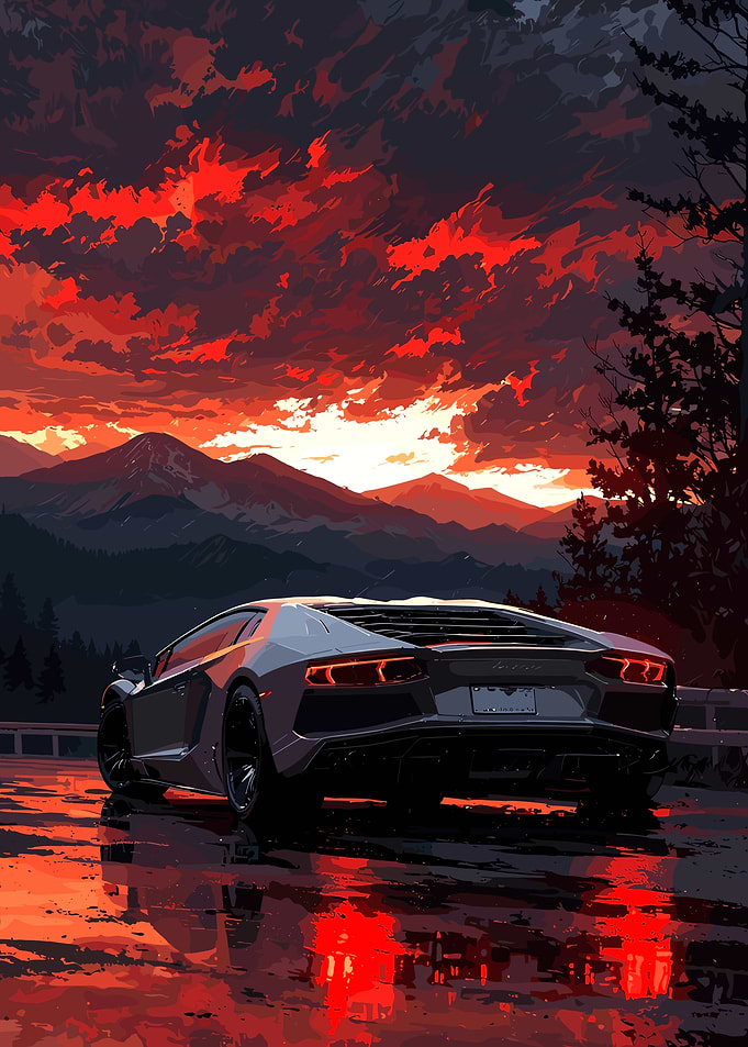 Lamborghini at Sunset