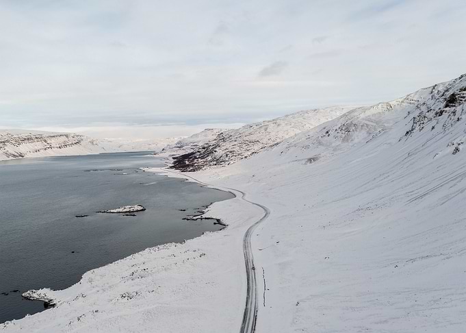 Snowy Road in Iceland