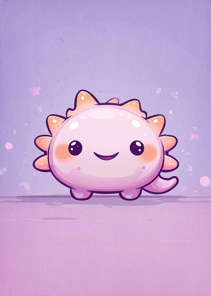 Cute Pink Monster Illustration