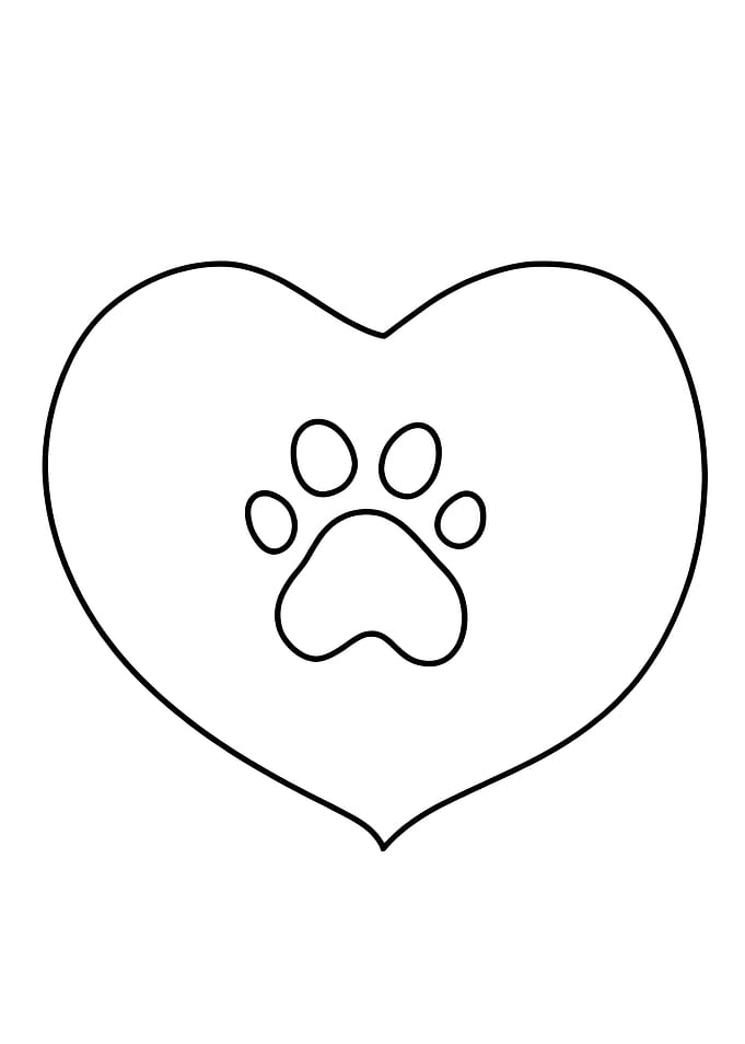 Paw Love Minimalist Line Art