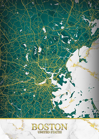 Boston Kintsugi Map Art