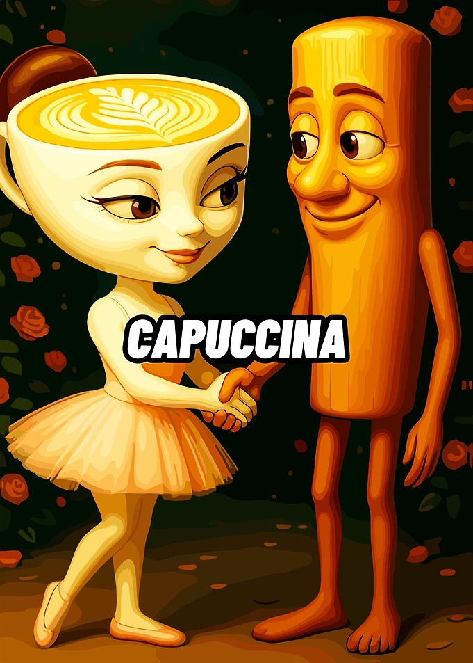 Capuccina: Coffee Cup and Cinnamon Stick