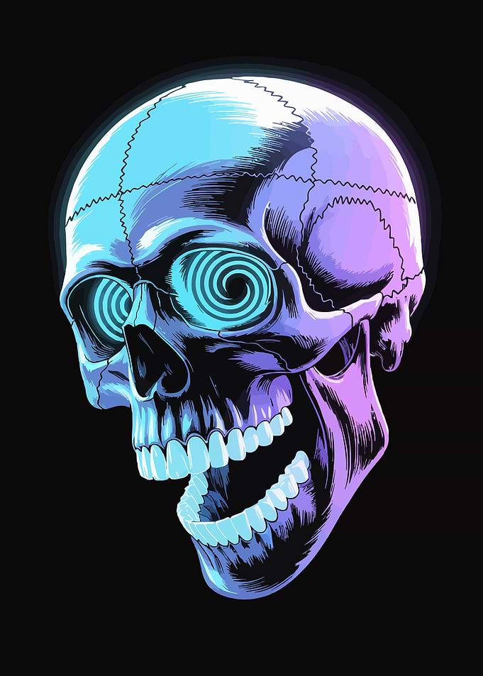 Hypnotic Skull Illustration